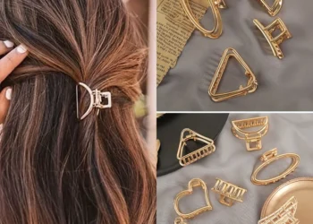 Effortless Style and Secure Hold with Elegant Gold Heart Hair Clips